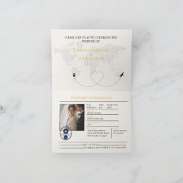 elegant bröllopsinbjudan i form av pass inbjudan