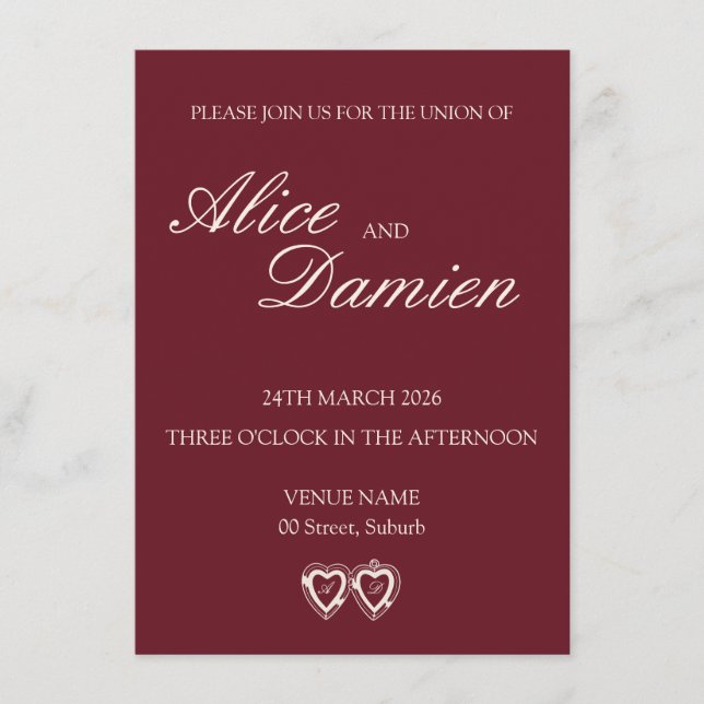 Elegant bröllopsinbjudan i klassisk stil inbjudningar (Framsida)