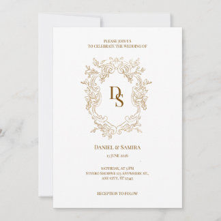 Elegant bröllopsinbjudan inbjudningar