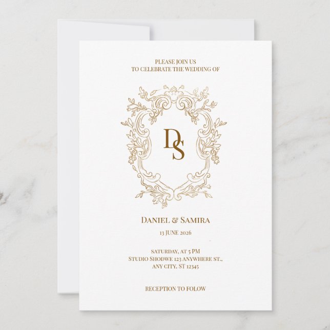 Elegant bröllopsinbjudan inbjudningar (Framsida)