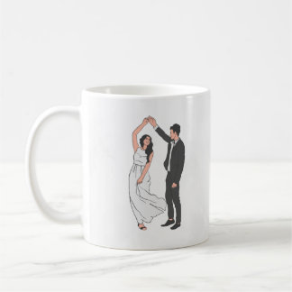 Elegant Bröllopsinbjudan Mall - Romantisk Flo Kaffemugg