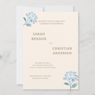 Elegant bröllopsinbjudan med blomsterdesign inbjudningar