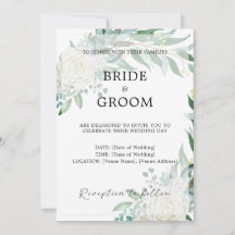 Elegant bröllopsinbjudan med blomstergrönska