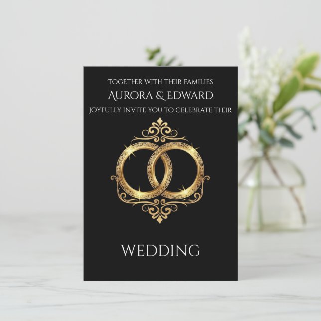 Elegant bröllopsinbjudan med foto – Modern Inbjudningar (Stående Fram)