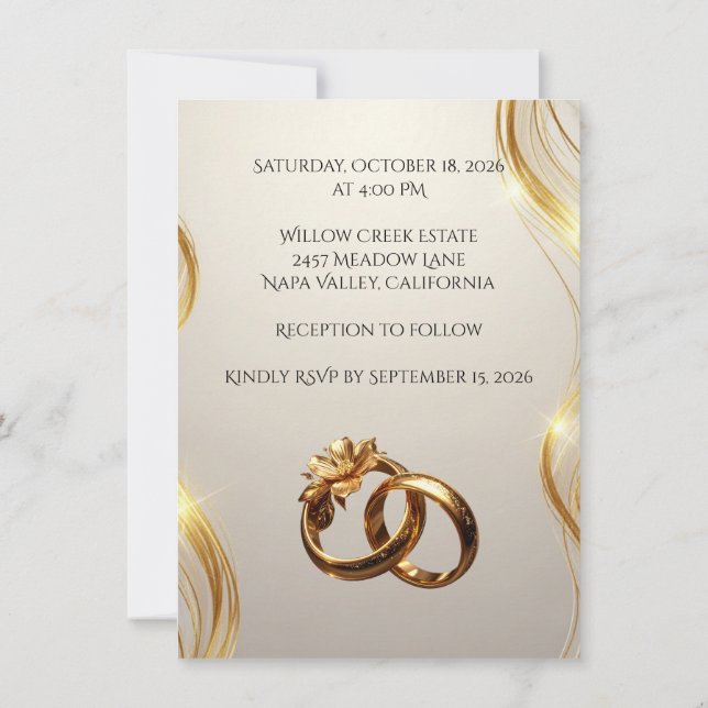 Elegant bröllopsinbjudan med foto – Modern Inbjudningar (Baksida)