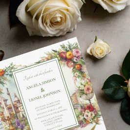 Elegant bröllopsinbjudan middag Florens Italien Inbjudningar