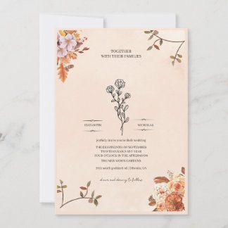 Elegant bröllopsinbjudan prydd med rosor inbjudningar