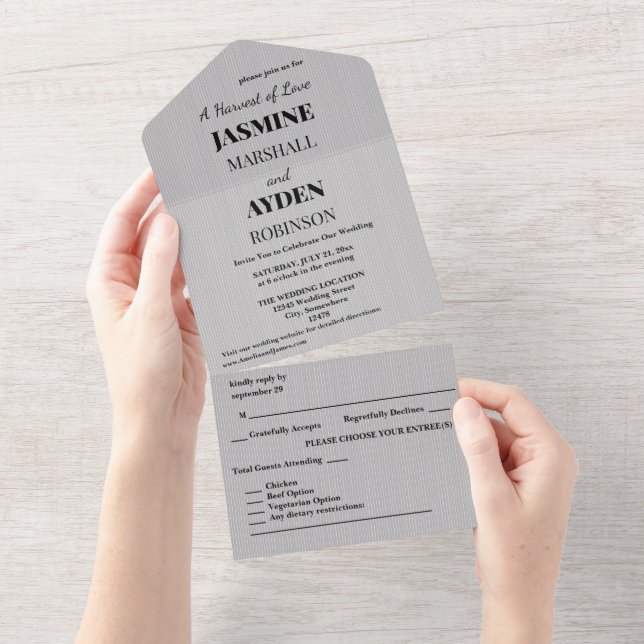 Elegant bröllopsinbjudan | Rivav RSVP Luxe (Tearaway)