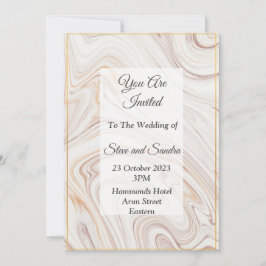 Elegant bröllopsinbjudan, rosa marmorerad inbjudningar