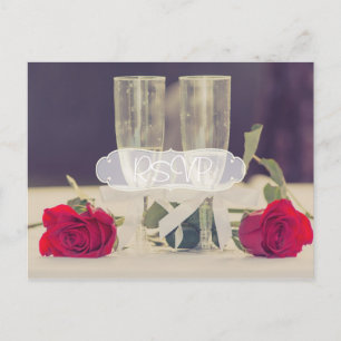Elegant bröllopsinbjudan RSVP med foto Inbjudan Vykort
