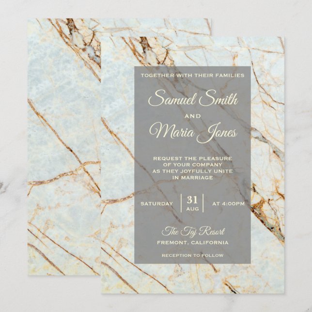 Elegant Bröllopsinbjudan till elfenbenstorn Inbjudningar (Fram/baksida)