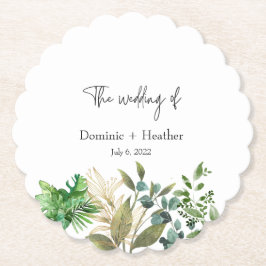 Elegant Bröllopsinbjudan till i Botaniskt Löv Underlägg Papper
