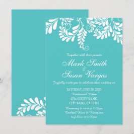 Elegant Bröllopsinbjudan till turkos-bröllop Inbjudningar