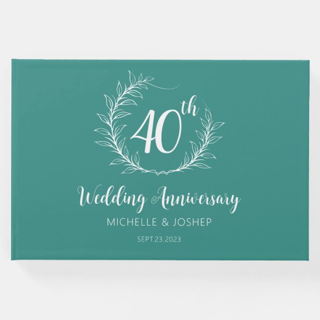 Elegant Bröllopsjubileum  Gästbok (Framsida)
