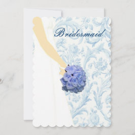 Elegant bröllopsklänning Blå brudtärna kort