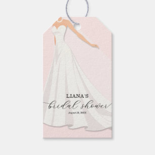 Elegant bröllopsklänning Bröllopsdusch Rosa förmån Presentetikett