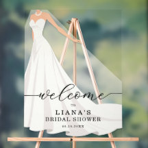 Elegant bröllopsklänning Bröllopsdusch Välkommen