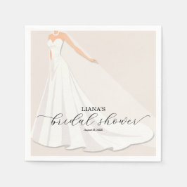 Elegant bröllopsklänning brud shower pappersservett