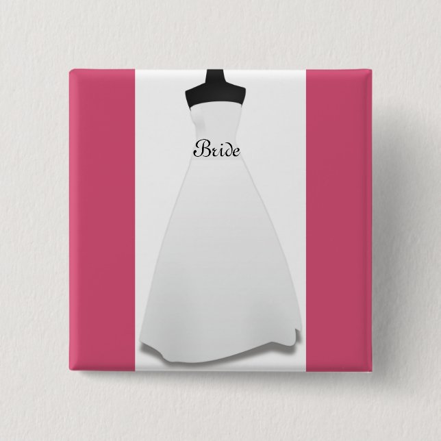 Elegant bröllopsklänning för bruden med knappprese knapp (Framsida)