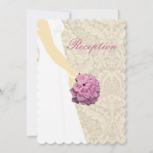 Elegant bröllopsklänning mottagning kort