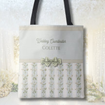 Elegant bröllopskoordinator Blommiga ränder tote