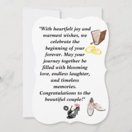 Elegant bröllopskort – Chic svarta klackar med ros Inbjudningar