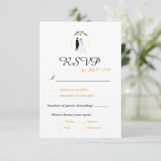 Elegant bröllopskort för RSVP-svar OSA Kort (Stående Fram)