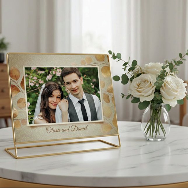 Elegant bröllopskort med guldblad för tackkort eft vykort (Skapare uppladdad)