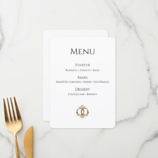 Elegant Bröllopsmeny Kort | Modern