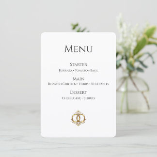 Elegant bröllopsmeny Kort | Modern abstrakt