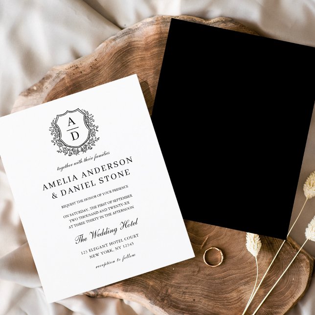 Elegant bröllopsmonogram med budget blomsterkrans (Skapare uppladdad)