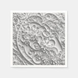Elegant Bröllopspapper Quilling Design Pappersservett