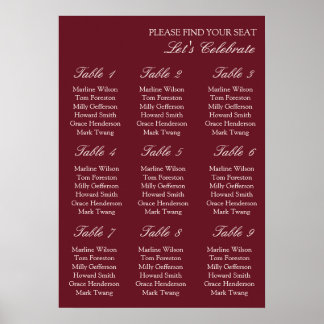 Elegant Bröllopsplatskarta för Gamla Pengar Poster