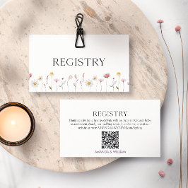 Elegant bröllopspresentkort med blommotiv tilläggskort