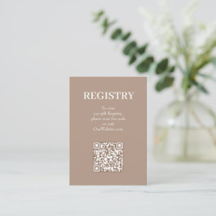 Elegant Bröllopspresentregistrering QR-kod Tilläggskort