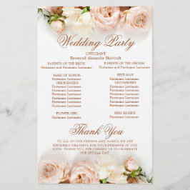 Elegant Bröllopsprogram för Blommigt av botaniskt 