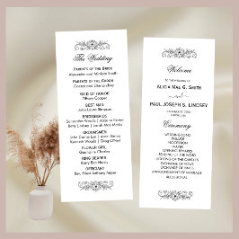 Elegant Bröllopsprogrammet Färgfläckar, svart och 