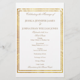 Elegant-Bröllopsprogrammet Gold Foil Gräns