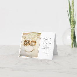 Elegant Bröllopsringar Tacksamhetskort Tack Kort