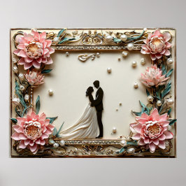 Elegant Bröllopssilhuett Poster