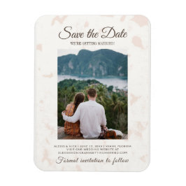 Elegant bröllopsskrift Vi gifter oss Foto Magnet
