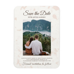 Elegant bröllopsskrift Vi gifter oss Foto Magnet