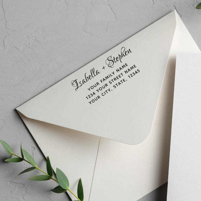 Elegant bröllopssvar adress självfärgande stämpel (Skapare uppladdad)