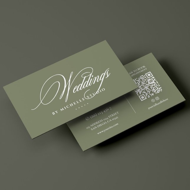 Elegant bröllopstårta dekoratör monogram Sage Visitkort (Elegant Wedding Cake Decorator Monogram Sage Business Card
)