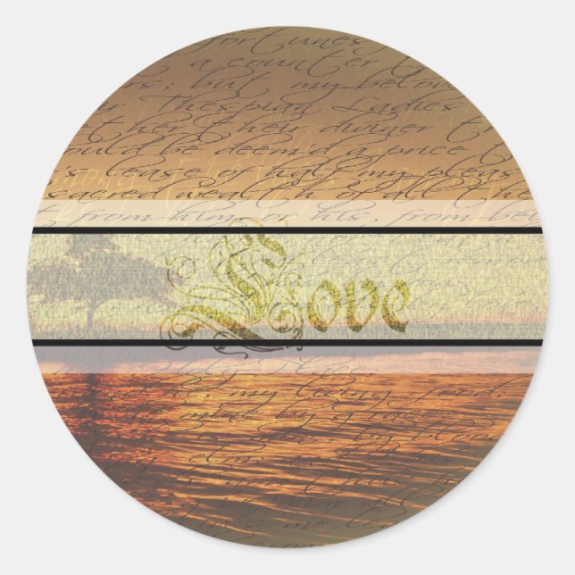 Elegant Bröllopstickare Runt Klistermärke (Framsida)