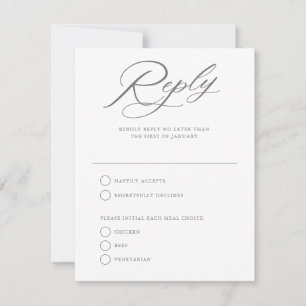 Elegant bröllp svar RSVP-kort med graciös skrift