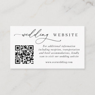 Elegant Bröllpskod QR Enkla Detaljer Tilläggskort