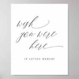 Elegant bröllskskylt önskar du var här minnestavla poster