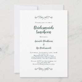 Elegant bröllunch Brudtärnor Smaragdgrön Inbjudningar