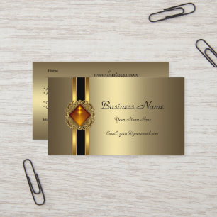 Elegant Brons Guld Svart Amber juvel Visitkort
